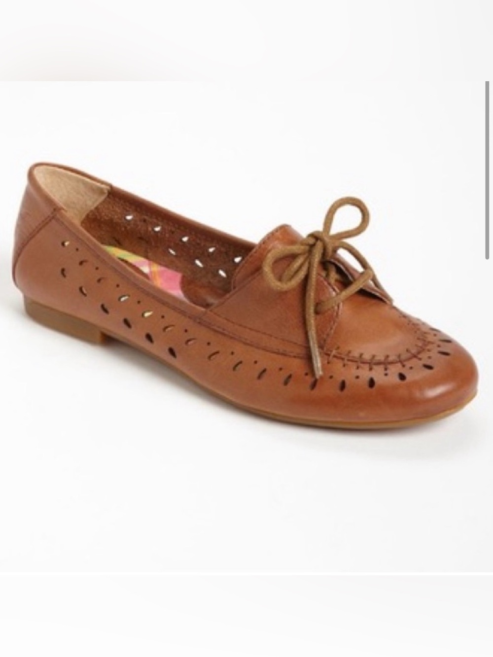 Born Oxford Style Brown Cut Out Leather Verna Flats Size 8.5